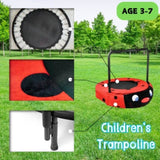 ZNTS XTP003 Assembled children's trampoline happy expression outdoor indoor dual-use ladybug black W171194394