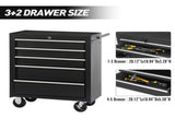 5-Drawer Rolling Tool Chest w/Lock & Key, Tool Storage Cabinet with Wheels, Top Cushion & Drawer 34794429