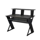 Black Music Desk with Keyboard Tray B062P215485