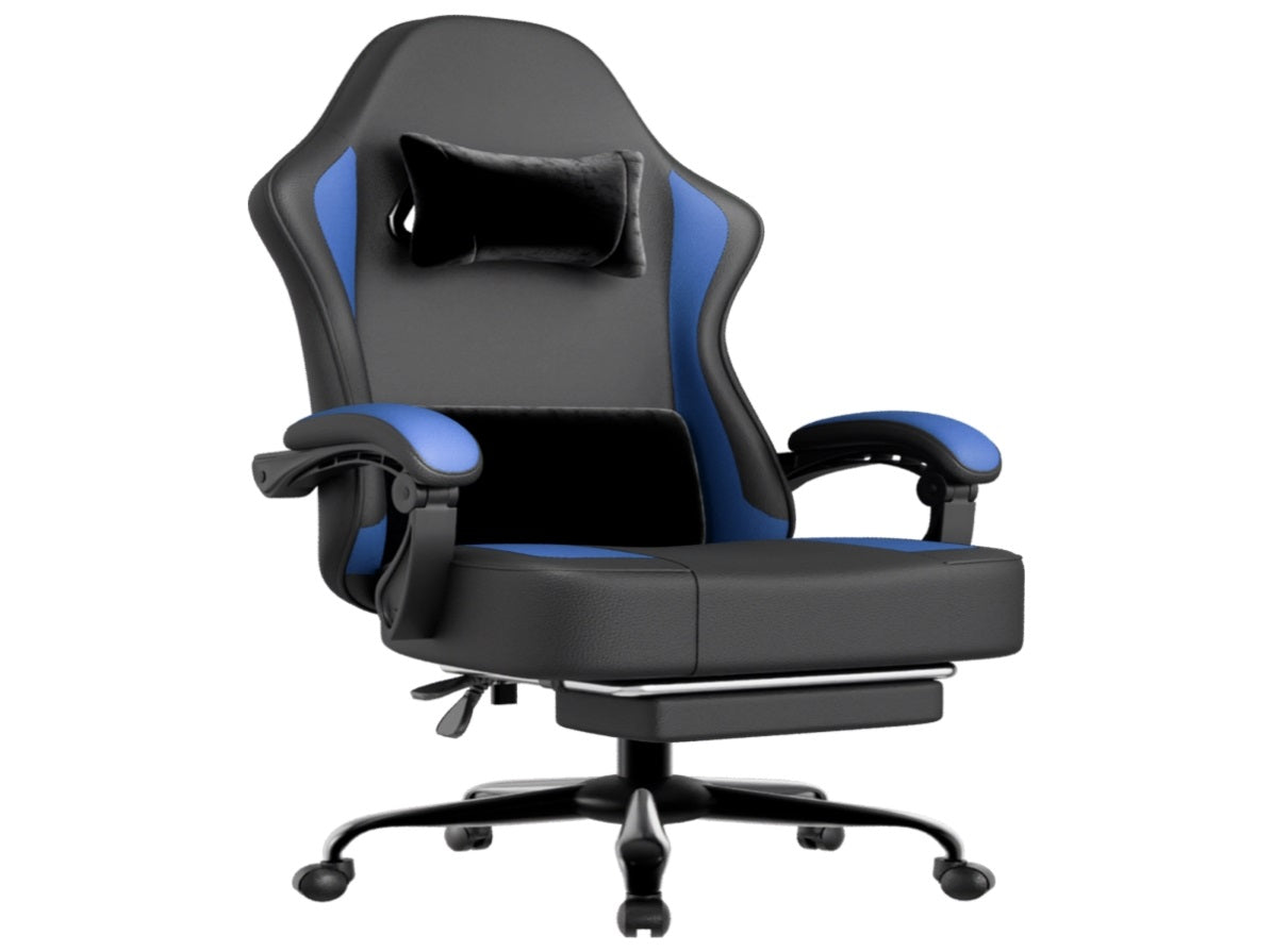 Pocket Chair Spring Gaming Chair with Pocket Spring Cushion and Footrest, Ergonomic Comput ...
