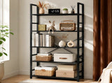 62"x 24" Freestanding Bookshelf 5 Tier Bookcase Open Display Storage Shelf with Metal Frame, Black 51635985