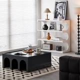 Multifunctional 4-Tier White Book Shelf & Coffee Table for Living Room Bedroom Dining Room Study W1801137471