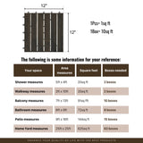 10 PCS Interlocking Deck Tiles Striped Pattern, 12" x 12" Dark Brown Square Acacia Hardwood Outdoor 62340831