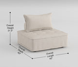 Living Room Furniture Tufted Accent Chair with Bolster Pillow Beige Boucle Fabric Upholstered 1pc B011P180908