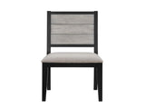 Set of 2 Dining Chairs with Upholstered Seat, Grey and Black B016P227318