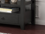 3 Tier Vintage Solid Console Table with 3 Drawers and Shelves, Industrial Console Table Coffee Table 10966810