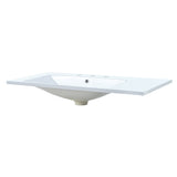 ZNTS 36" Single Bathroom Basin Sink, Left Offset Sink Vanity Top Only, 3-Faucet Holes, Resin WF324869AAK