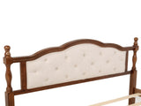 Queen Pine wooden Bed with Upholstered Headboard Panel Footboard, with Two Bed Rail Support Feet W504P268435