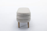 036-Velvet Fabric Storage Bench Bedroom Bench With Wood Legs For Living Room Bedroom Indoor,Light W527121988