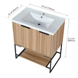 ZNTS 30 Inch Freestanding Bathroom Vanity With Resin Basin,30x18, W999P181591