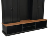 VIBE HAUS 62.2''W Entryway Hall Tree with Bench, 3 Top Cubbies & Bottom Storage Space, Farmhouse 10820621