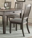 ZNTS Casual Dining Height Side Chairs 2pc Antique Gray Wood Frame Fabric Upholstery B01143656