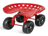 360&deg Garden Rolling Workseat with Swivel Seat and Adjustable Height-Red 53694897