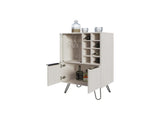 Fairfax Bar Cabinet in melamine with glass rack and wine storage,white B128P227638