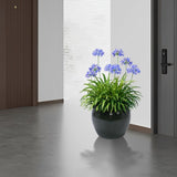 Handmade Dark Green Glazed Ceramic Planter Set of 3, 15/12/9 Inch Diameter, Solid Glossy Finish, for W3273P321543