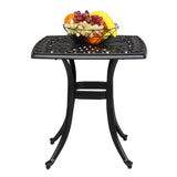 Outdoorr Cast Aluminum Square Table, End Table Side Table for Paio Backyard Pool, Cast Aluminum 77435068