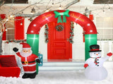 8 ft Santa and Snowman Christmas Inflatable Archway with 7 LED Lights, Multicolor 99718287