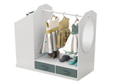 Kids Costume Organizer Costume RackKids ArmoireOpen Hanging Armoire Closet with Mirror-WHITE 47355127