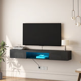 ZNTS Floating TV Stand Wall Mounted with 16 Color LEDs,63" Modern TV Stand, Floating TV Cabinet W1321104202