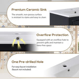 20 Inch Modern Small Bathroom Vanity Cabinet With Ceramic Basin- 20*14.5*33.3 Inches,Ample N729P170386B