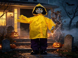 Halloween Animatronic Haunted Boy Prop Glowing Eyes & Moving Arms, Sound Activated Zombie Boy 27227645