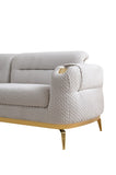 Zoe Modern style Loveseat made with wood and Gold accents in Gray G150109332