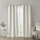 Tonal Printed Faux Silk Total Blackout Curtain Panel Pair B03599834