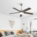 42 Inch Ceiling Fan 5 Blades Noiseless Reversible Dc Motor Remote Control With Led Light W934P156668
