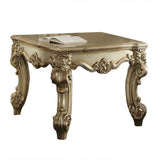 Gold Patina and Bone End Table with Scrolled Leg B062P209409