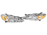 Headlight For 2003-2008 Toyota Corolla Chrome Housing Lamps Pair Left Right 03774707