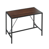 ZNTS Riley Indoor Walnut Metal Pub Dining Table with Metal Frame B02746799