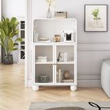 45.28" H Cabinet, Bathroom Floor Cabinet with Glass Door and Shelves, Freestanding Display W757P205953