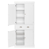 ZNTS FCH Single Drawer Double Door Storage Cabinet White 56206735