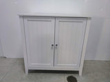 White Double Door Storage, Mid-Century Modern Freestanding Buffet, Bathroom Storage W1706P324561