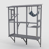 Large Walk-in Outdoor Catio for Cats Window Cat Enclosure with Roof, 3 Access Doors, Multi-Cat W2831P314292