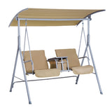 2 Person Porch Swing with Stand, Outdoor Swing with Canopy, Pivot Storage Table, 2 Cup Holders, W2225142480