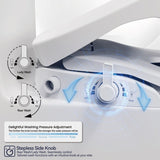 ZNTS Smart Bidet Toilet Seat Adjustable Heated Seat with Water Temperature and Pressure Adjustment 07727258