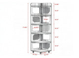 6 Tier Tall Corner Shelf for Small Spaces, Narrow Display Bookcase 63802371