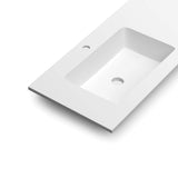 DAX Mara Matt White Basin Solid Surface Left Single Bowl 40 Inches B2702P226983