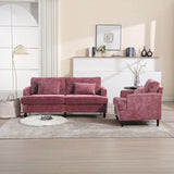 COOLMORE Mid Century Modern chenille Fabric Loveseat sofa, 2-Seat Upholstered Loveseat Sofa Modern W395P151897