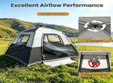 Gray Light-Blocking Outdoor Cabin Tent, Large 9x9ft Interior Windproof Rainfly Tent with Carry Bag 56119621