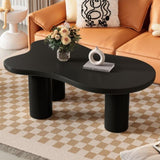 ON-TREND 44'' x 25.9'' Easy Assembly Cloud Coffee Table with 1.5'' Thick Tabletop, Cream Style N721P190395B