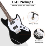 ZNTS Full Size 6 String H-H Pickups GMF Electric Guitar with Bag Strap 09474853