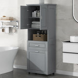 Tall Bathroom Cabinet with Laundry Basket, Large Space Tilt-Out Laundry Hamper and Upper WF323481AAE