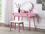 Maly Contemporary Wood Vanity and Stool Set, Pink T2574P164233