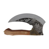 9-inch Pizza Cutter Axe with Leather Cover Viking Style Butcher Cleaver Knife,Mincing Meat Vegetable 39879822