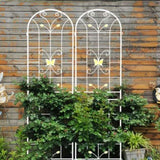 2 Pack Metal Garden Trellis 86.7" x 19.7" Rustproof Trellis for Climbing Plants Outdoor Flower W1586P151261