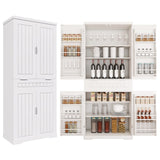 Pantry Cabinet, 71.65" Tall Storage Cabinet with Drawer, 2 Cabinets & 6 Door Adjustable 84611790