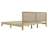 Solid Wood Platform King Bed With Rattan N758P197688N