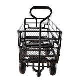 ZNTS (Black double fence utility cart) Wagon Cart Garden cart trucks make it easier to transport firewood W22784159